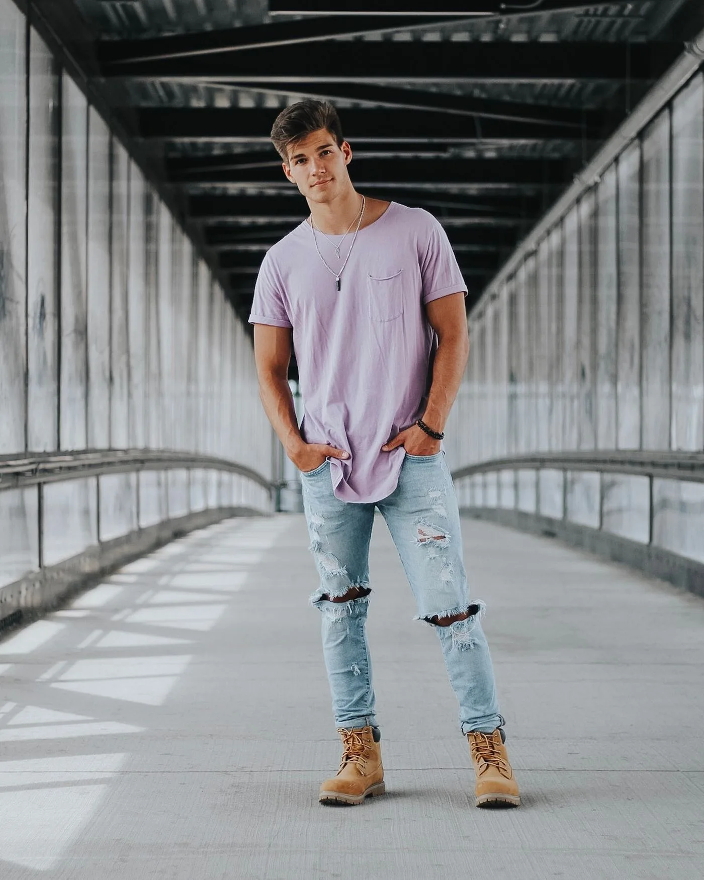 Ripped Light-Wash Jeans — CROTON